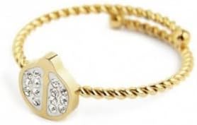 Marlù anello donna coccinella acciaio pvd in oro 18an028g-m