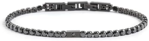 Bracciale Marlù tennis nero in acciaio 1BR0068N-N