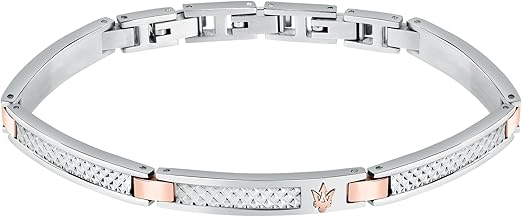 Maserati Bracciale Uomo in Acciaio, PVD Oro Rosa, Collezione Iconic - JM423AVD23