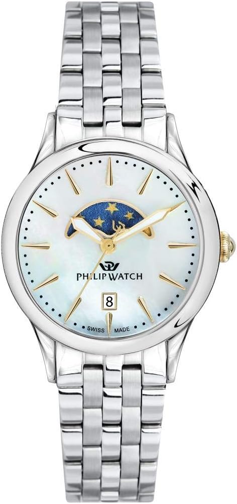 Philip Watch Orologio Fasi lunari Quarzo Donna con Cinturino in Acciaio Inox R8253596506