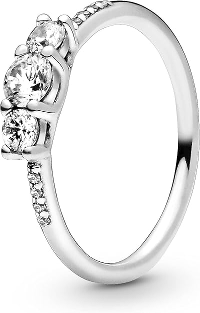 PANDORA Timeless - Anello Trilogy in argento, con pietre di zirconia cubica incolori