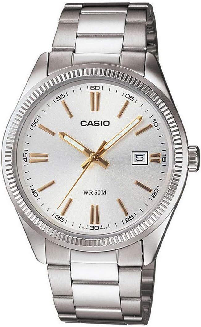 Casio MTP-1302D-7A2VDF A488 - Orologio da polso per uomo, cinturino in acciaio inox, Argento