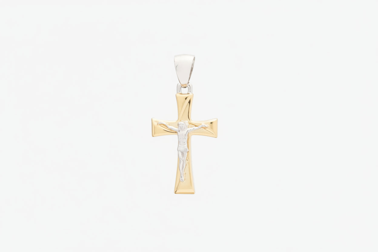 Croce con Cristo bicolore CIS596