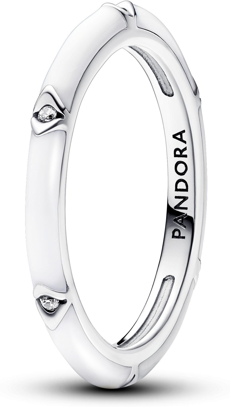 PANDORA ME - Anello in argento sterling con pietre di zirconia cubica incolori e smalto bianco